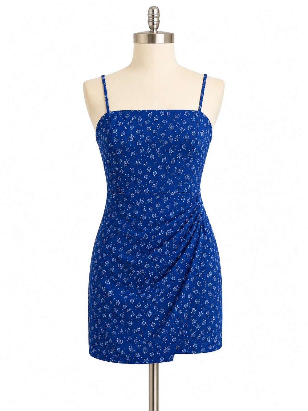 French Connection Royal Blue Floral Midi Dress